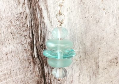 recycled glass pendant necklace