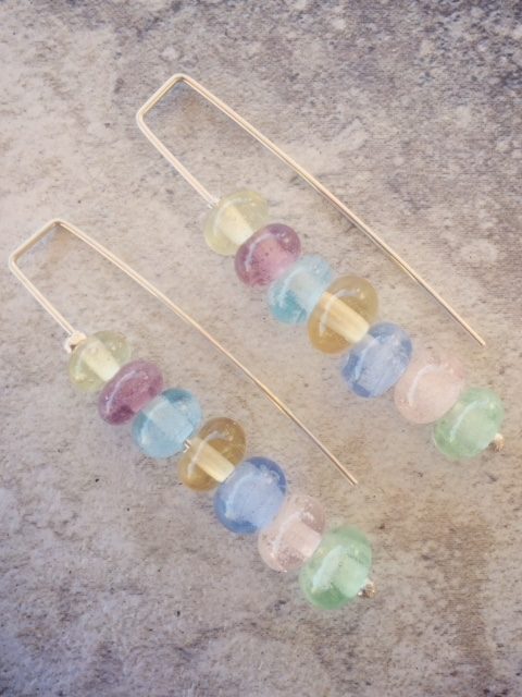 recycled glass earrings