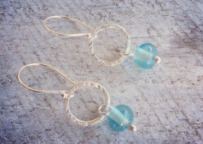 recycled glass earrings