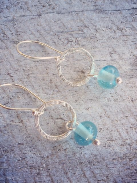 recycled glass earrings