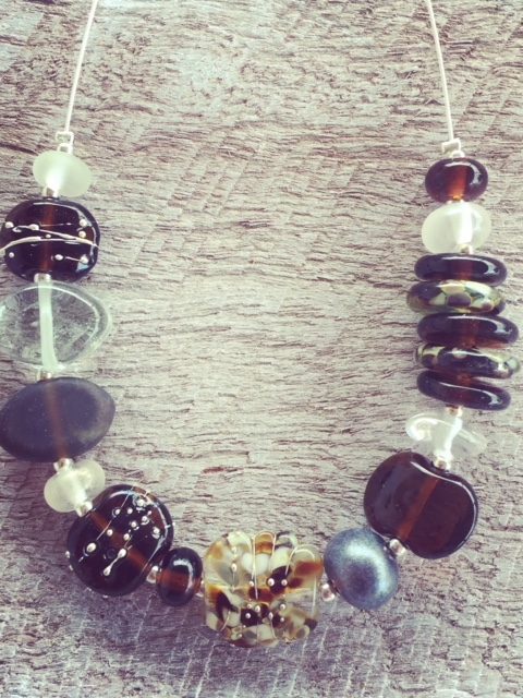 recycled glass necklace