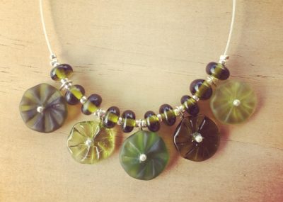 recycled glass necklace