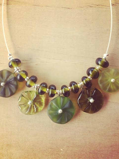 recycled glass necklace