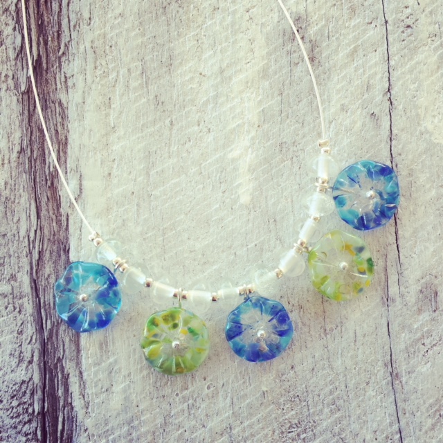 recycled glass necklace