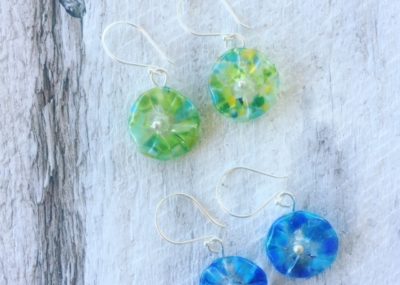 recycled glass earrings