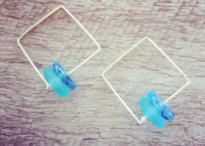 recycled glass earrings