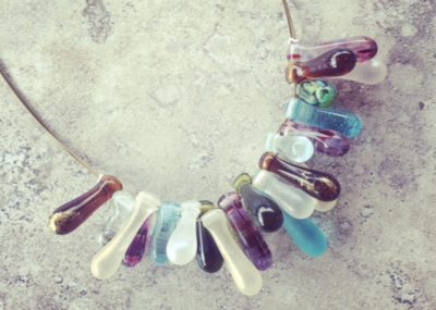 recycled glass necklace