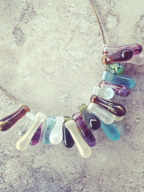 recycled glass necklace