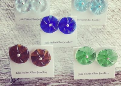 recycled glass earrings