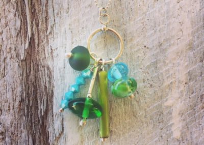recycled glass pendant necklace