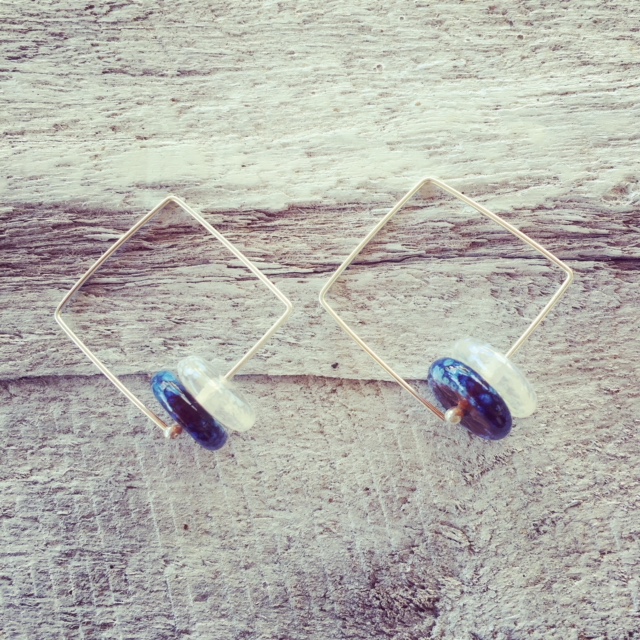 recycled glass earrings