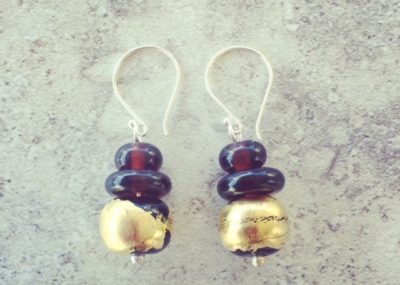 recycled glass earrings