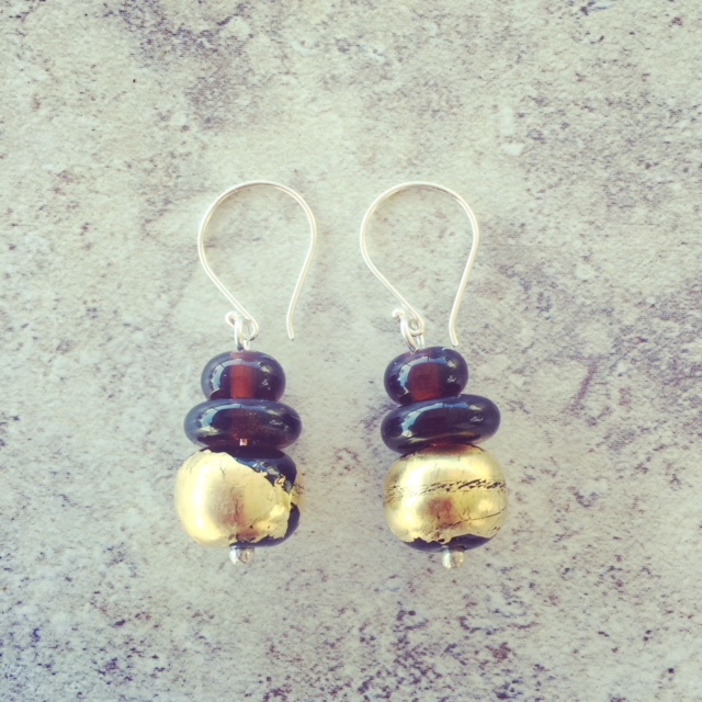 recycled glass earrings