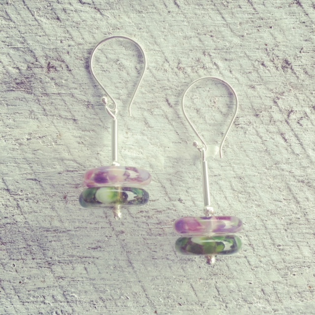 recycled glass earrings