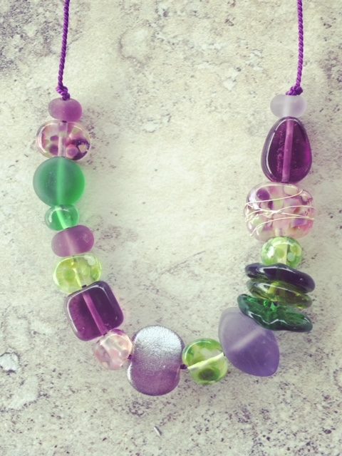 recycled glass necklace