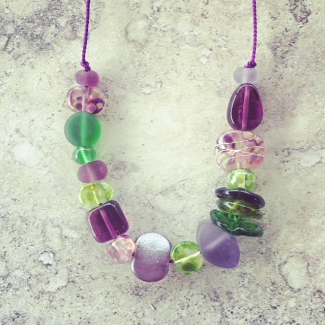 recycled glass necklace