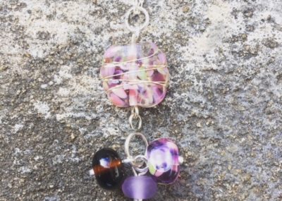 recycled glass pendant necklace