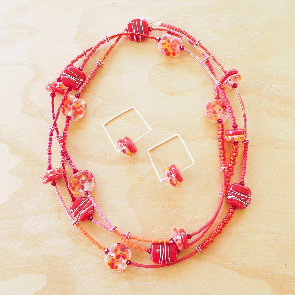 long red bead necklace