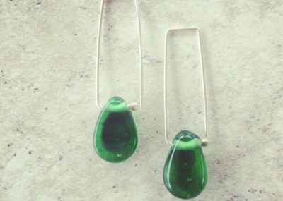 recycled glass earrings