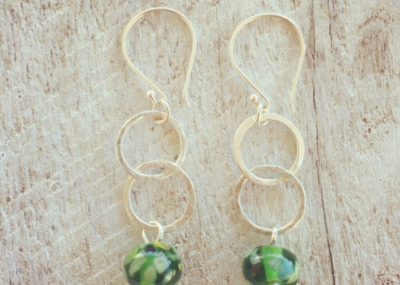 recycled glass earrings