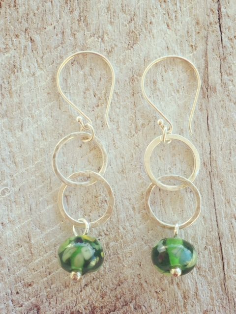 recycled glass earrings