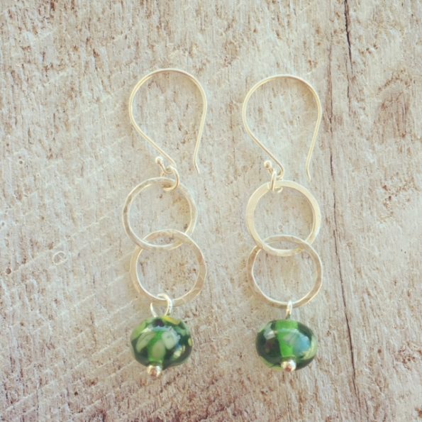 recycled glass earrings