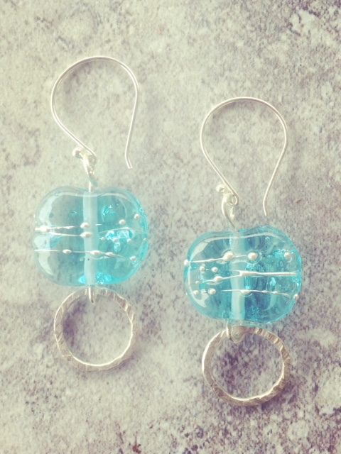 recycled glass earrings