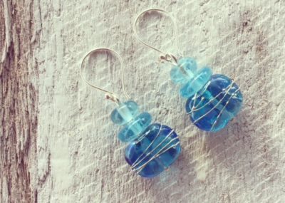 recycled glass earrings