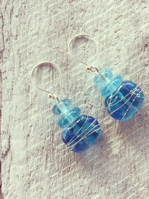 recycled glass earrings