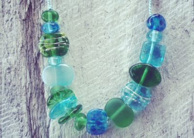 recycled glass necklace
