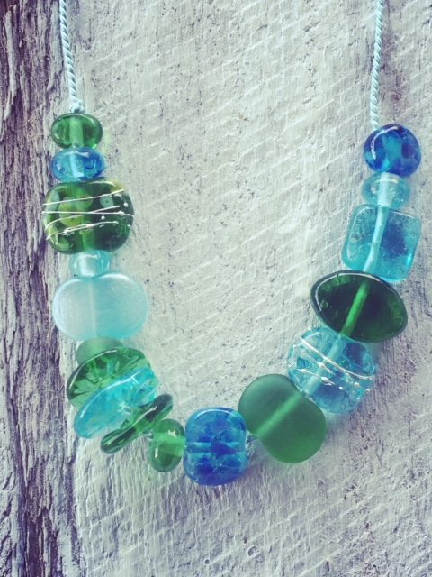 recycled glass necklace