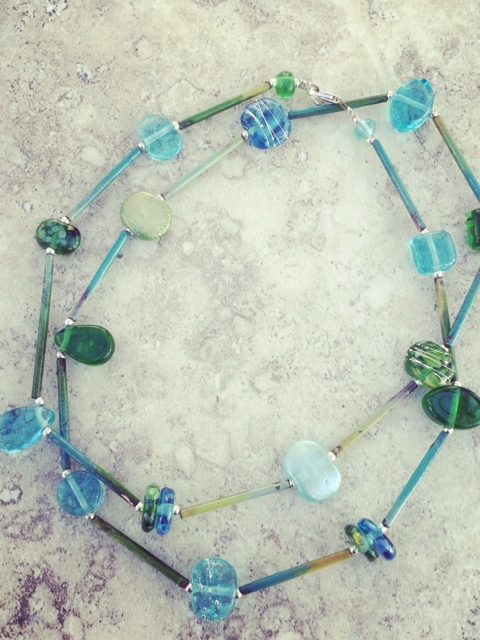 recycled glass necklace