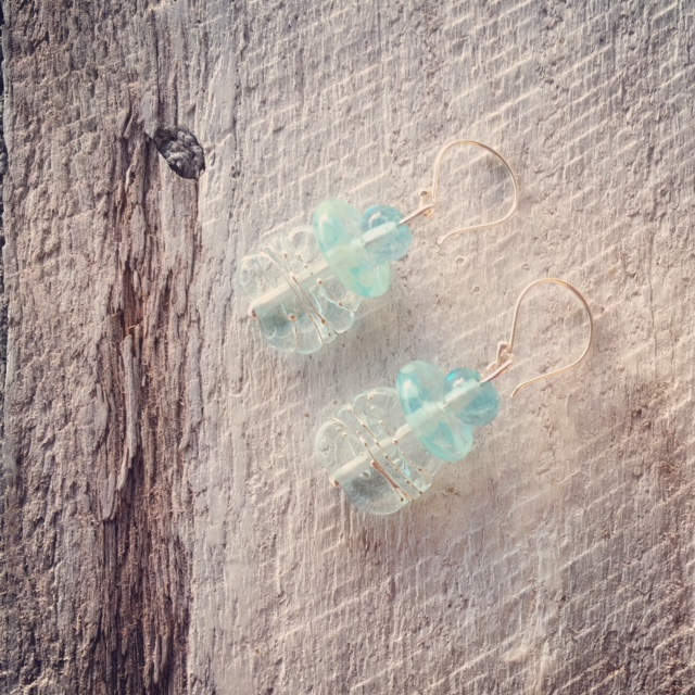 recycled glass earrings