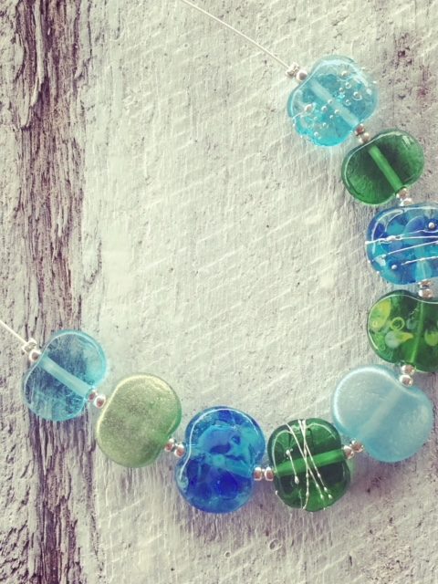 recycled glass necklaces