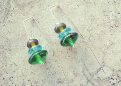 recycled glass earrings
