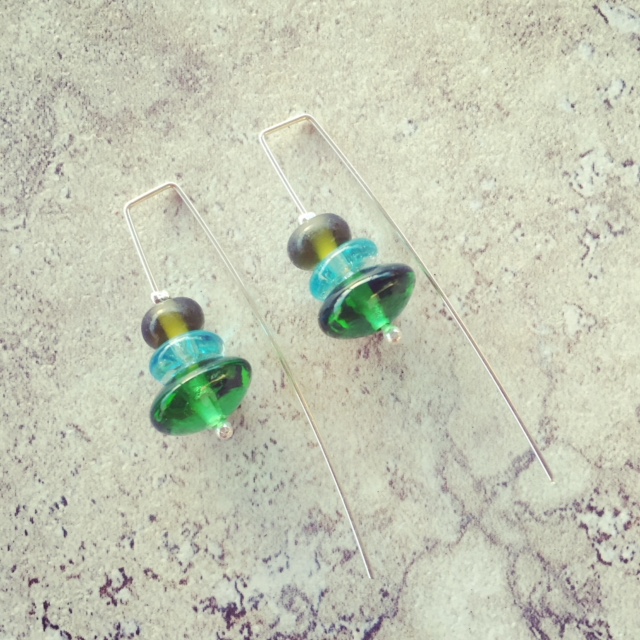 recycled glass earrings