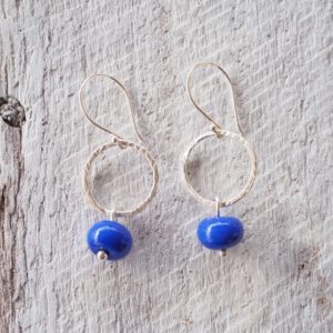 silver and cobalt blue earrings