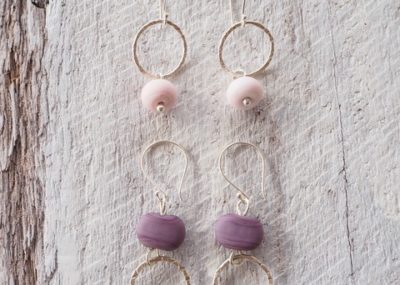 pink and purple earrings