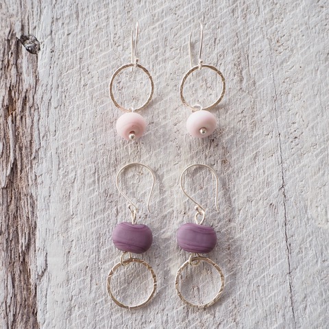 pink and purple earrings