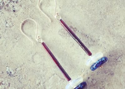 recycled glass earrings