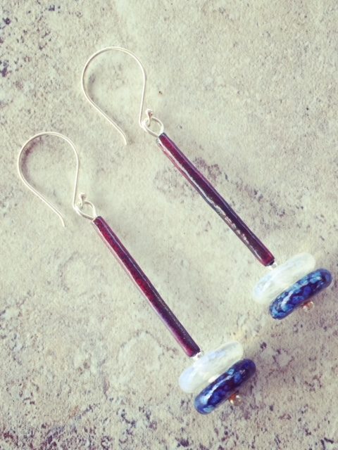 recycled glass earrings