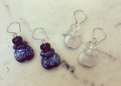 recycled glass earrings