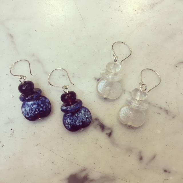 recycled glass earrings