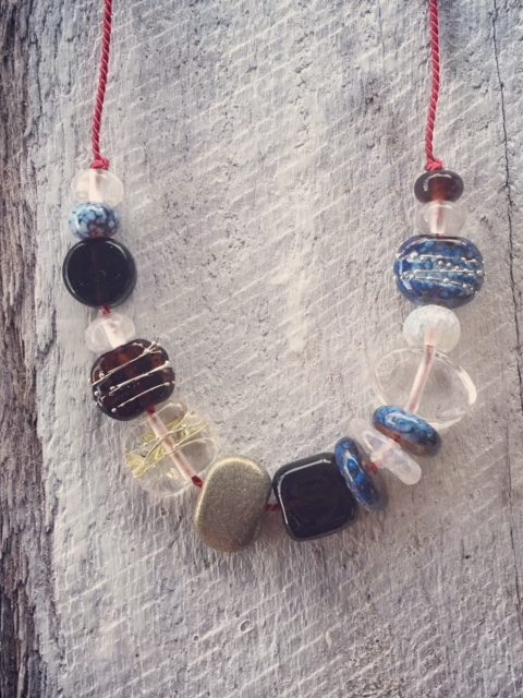 recycled glass necklace
