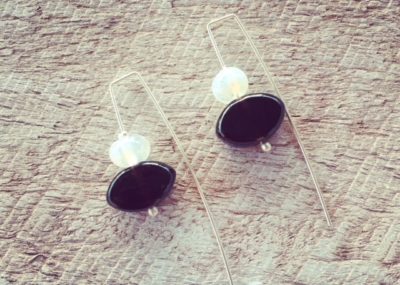 recycled glass earrings
