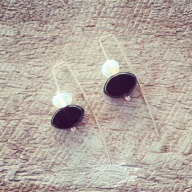 recycled glass earrings