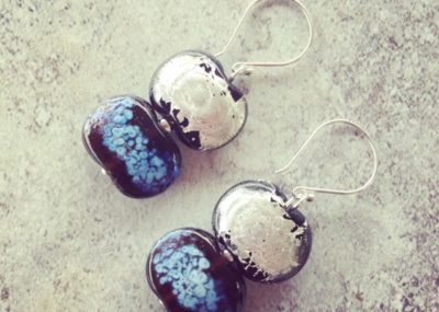 recycled glass earrings