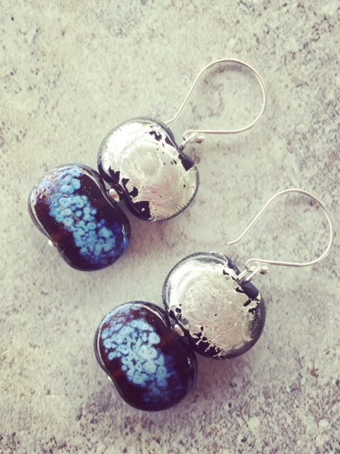 recycled glass earrings