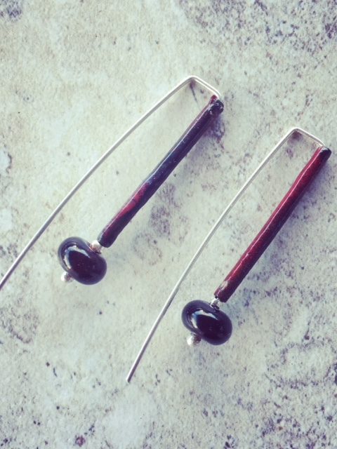 recycled glass earrings