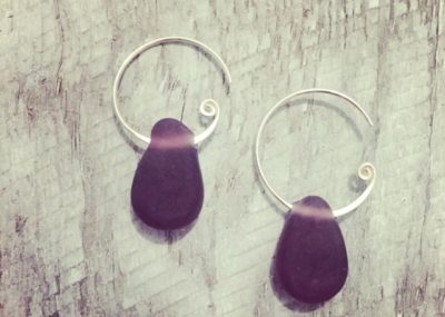 recycled glass earrings